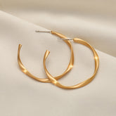 S925 Silver Needle twisted metal Hoop Earrings -ER186